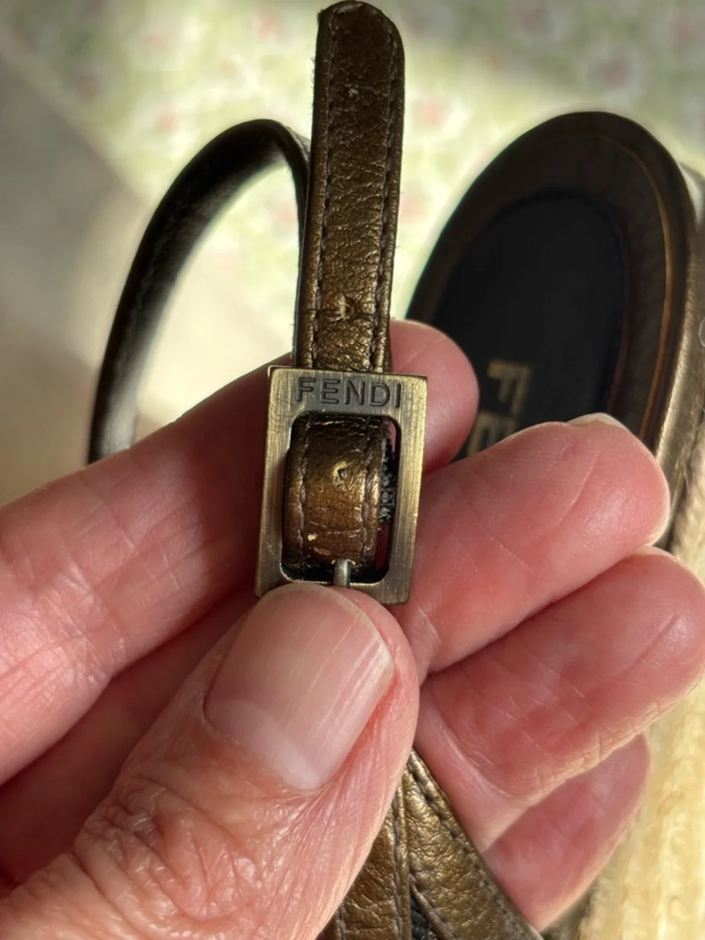 Fendi Women's Espadrille Peep-Toe Slingback Sandals 37.5 - Picture 8 of 8